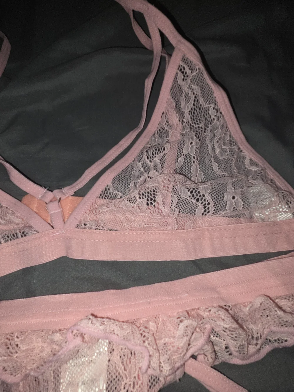 NWOT Pink Lace Bralette & Thong Set - Women's Intimates